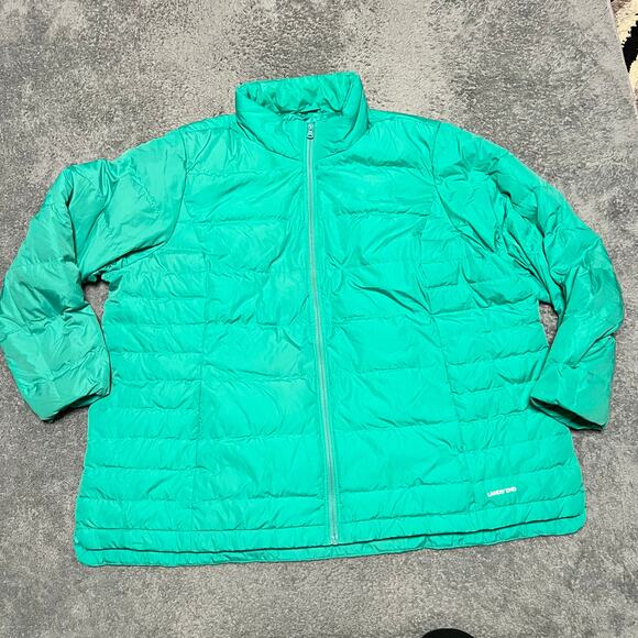 Lands End Down Coat Womens 3XL ? Puffer Quilted Green Jacket - Picture 1 of 10
